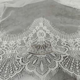 Customized Mantilla Veil with Wide Eyelash Lace, Ivory Chantilly Lace Wedding Veil with Hidden Comb, 2.5m/3m/3.5m/4m Long Veil