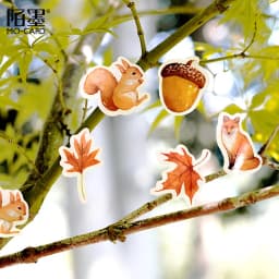 46 Pcs Autumn Forest Party Themed DIY Adhesive Stickers Pack for Decorative Albums Diaries Stick Labels Stationery