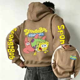 Patrick Star and SpongeBob SquarePants Cartoon Anime 2026 Spring and Autumn Men's and Women's Fashion Sports Hoodies
