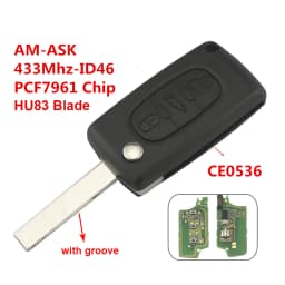Flip Remote Car Key For Peugeot 206 207 208 307 308 407 607 807 Partner For Citroen C2 C3 C4 C5 Berlingo Xsara 3 Button HU83/VA2