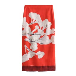 KADUWAK Japanese Classic Blended Print Back Split Straight Skirt Bustier Skirts Retro Versatile Streetwear Bustier Skirt 니트 스커트