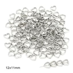 50pcs Two Hole CCB Love Heart Flower Circle Frame Beads Spacer Connectors for DIY Jewelry Making Necklace Bracelet Accessories