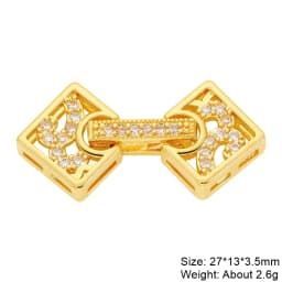 Juya DIY 18K Gold Plated Creative Closure Fasteners Lock Clasps Accessories For Needlework Beads Pearls Jewelry Making Material