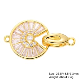 Juya DIY 18K Gold Plated Creative Closure Fasteners Lock Clasps Accessories For Needlework Beads Pearls Jewelry Making Material