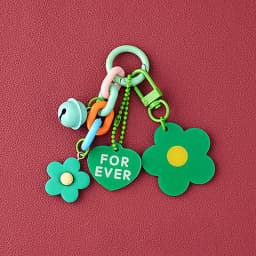 Creative Candy Color Flower Heart Pendant Keychain Cute Small Flower Key Ring Bag Pendant Accessories Luminous Turtle Pendant