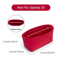 CRAZYSMITH Original Velvet Bag Organizer For LV Speedy 20 25 30 35 Purse Insert Handbag Inner Bag Portable Storage Makeup Bags