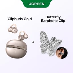 UGREEN Open Ear Clip Wireless Earbuds Bluetooth Sports Earphones Headphones in Mic with Earhooks & Ear Hook