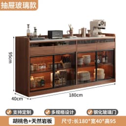 Modern Sideboard Cabinet With Glass Door Buffet Storage Cabinet With Drawers Kitchen Dining Living Room Furniture Coffee Bar