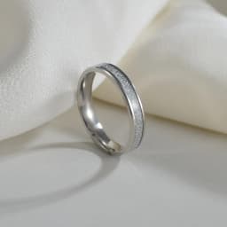 2022 New 4mm Women's Stainless Steel Wedding Ring Opal Meteorite Abalone Shell Ring Jewelry for Women's