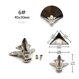 4pcs Jewelry Chest Wood Box Gift Wine Case Decorative Feet Leg Corner Protector Support Bracket with screws Golden Silver Bronze