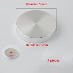 4 Pieces Aluminum Glass Table Top Adapter Circle Metal Block Disc,Suitable For Coffee Tables And Glass Tables