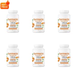 Turmeric Curcumin 95% Capsules Ease Joint Stiffness Soreness, Elevate Antioxidant Levels Black Pepper Ginger 120 Veggie Count