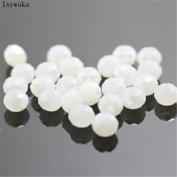 Isywaka Solid Army Green Colors 4*6mm 50pcs Rondelle Austria Faceted Crystal Glass Beads Loose Spacer Round Beads Jewelry Making