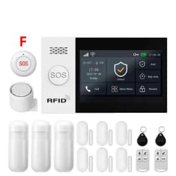 PGST WiFi 4G GSM Alarm System Works with TUYA Smart Life for Home Security with PIR Wireless Solar Siren Works with Aleax
