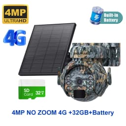 SHIWOJIA 4K 8MP WIFI Solar Powered Camera 4G SIM 12X ZOOM Outdoor 360° View Animal Monitoring Solar Battery Hunting PTZ Cameras