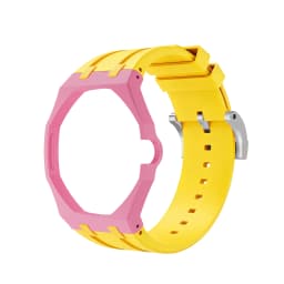 2in1 Bioceramic Case&Silicone Strap For Swatch x AP Royal pop Pocket watch bands Modification kit integrated Silicone Wirstband