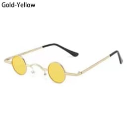 Vintage Rock Punk Man Sunglasses Classic Small Round Sunglasses Women Wide Bridge Metal Frame Black lens Driving Eyewear