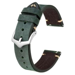 BISONSTRAP Crazy Horse Leather Watch Strap Bands,18mm 20mm 22mm,for Smartwatch Huawei Samsung Galaxy Gear,Black Green Brown
