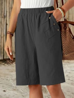 Women's 2025 Summer Shorts - High Waist 5-Inch Casual Lounge Shorts, Solid Color Straight Leg Home & Outdoor Wear