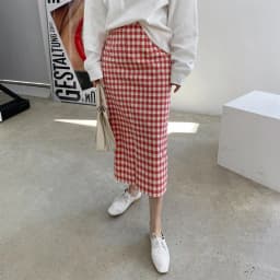 High Waist Plaid Split Midi Skirt Women's Cotton Linen Wrap around Skirt Korean Sle Commute One Step Skirt
