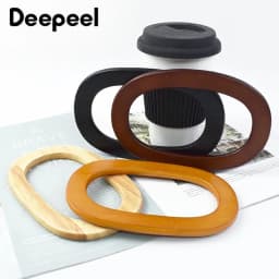 2/4/10Pcs 17cm Oval Wooden Bag Handle Rings for Purse Frame Crochet Handbag DIY Handmade Knitting Sewing Craft Accessories Kit
