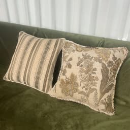 Vintage Classic Soft Heavy Chenille Beige Stripe Pipping Square Pillow Case Sofa Cushion Cover 45 X 45 cm 1 Piece Pack