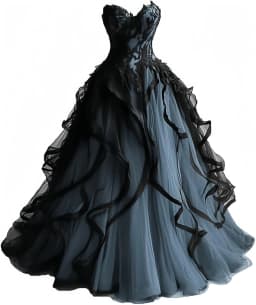 Gothic Wedding Dresses for Bride Layered Tulle Black Bridal Gowns Lace Applique Sweetheart Wedding Gown Dress