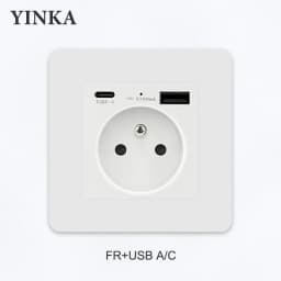 YNKA Stainless Steel Wall Light Switch White Panel with Gold Toggle ,AC110–250V Durable Scratch Resistant Decorative Wall Switch