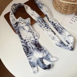 3D Fish Fish-shaped Men's Tie Animal Pattern Lifelike Kitten Necktie Satin Fabric Novelty Creative Neck Tie For Party Wedding