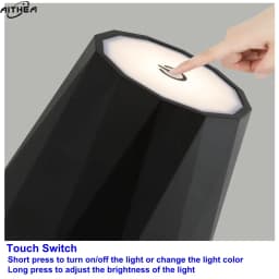 AITHEA LED Rechargeable Wine Bottle Lamp Touch Control of 3 Colors and Stepless Dimming Table Lamp Night Light