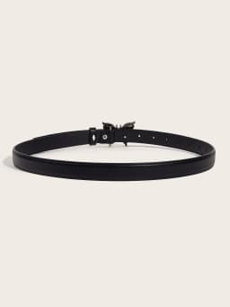 2.3x103cm Black Coffee PU Leather Belt with Butterfly Buckle Waistband Fashion Thin Belt for Women Girl Pants Skirts Jeans Decor
