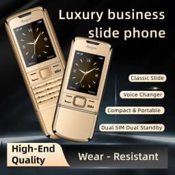 8800 Classic Retro Slider Senior Phone Dual SIM Metal Body Speed Dial Blacklist Durable Elderly Mobile Phone Big Button Luxury
