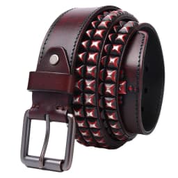 3.8CM Retro Real Genuine Leather Belt Luxury Thick Rivet Belts Men Leather Vintage Strap Male Wide Jeans Ceinture Black Waist