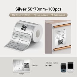 NIIMBOT M2 M3 Carbon Ribbon Laser Silver Matte Silver Thermal Transfer Sticker Outdoor Waterproof Network Organizer Tag
