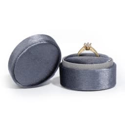 Velvet Double Ring Oval Pink Box Holder For Earring Jewelry Organizer Storage Wedding Ceremony Engagement Display Case Stand