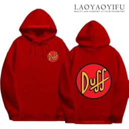 The Simpsons Duff Beer Circle Logo V2 Hoodie Funny Retro Street Fashion Men's Gift Long Sleeve Design Printed Family Pullover