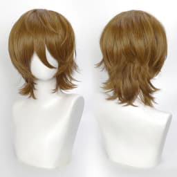 35cm Short Black Spiky Cosplay Wig Pre-Teased Crown Heat Resistant Synthetic Wig Layered Flipped-out Universal Anime Wig