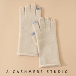 High-Quality Winter 100% Goat Cashmere Knit Touch Screen Gloves Women Soft Warm Open-palm Gloves Lady Full Finger Guantes