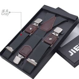 Leather Suspenders Men 3.5cm Y-Back 3 Clips Male Suspensorios Adjustable Elastic Trouser Braces Strap Belt Suit Accessories