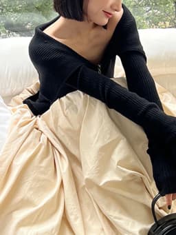 [EWQ] Vintage High Waist Slim Mid Length Versatile Cloud Half Puffy Umbrella Skirts Women's Bottom 2026 Spring Autumn 16U5762