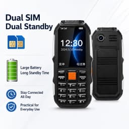 Mini Feature Phone Dual SIM Dual Standby Big Button Long Battery Dual Flashlight Portable Basic Mobile Phone Seniors Backup