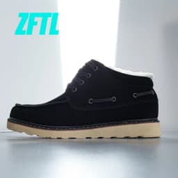 ZFTL Men's Warm Boots Winter men's Warm thickened Snow boots Wool thick bottom Cotton boots 2025 Ankle Lace up Casual Boots New