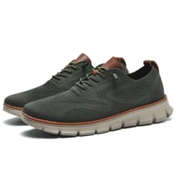 Men's Breathable Knit Casual Sneakers - Lightweight Slip-On Walking Shoes, Elastic No-Tie Laces, Comfortable Work & Daily Footwe