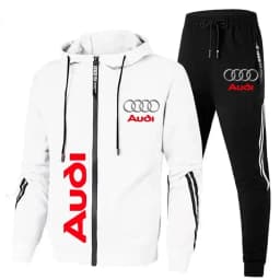 Chándal Para Hombre, Ropa Deportiva Con Logo De Audi Impreso, Jersey Con Capucha Y Cremallera + Pantalones, Conjunto De 2 Piezas