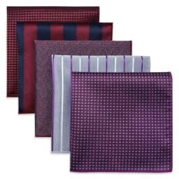 5 Pieces Mens Jacquard Pocket Square Set Multi Styles Handkerchief Suit Pocket Towel Hanky Vintage Business Accessories Gift