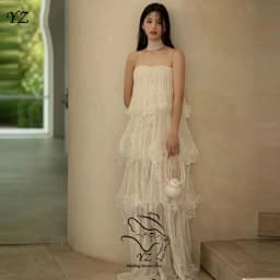 YZ Luxury Korean Wedding Dresses Wavy Romantic Spaghetti Straps Bridal Reception Dress Customized Party Gown Photo Shoot 