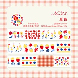 Kawaii Floral Print Label Sticker Tape Creative Collage Handmade Journal DIY Diary Album Scrapbook Aesthetic Stickers
