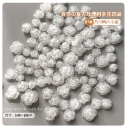 50PCS 3D Mix Sizes Beautiful Blossoming Rose Flowers Resin Adhesive Nail Art Rhinestones Decorations Manicure Kawaii Charms