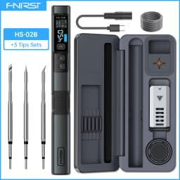 FNIRSI HS-02 Smart Electric Soldering Iron PD 100W Adjustable Constant Temperature Fast Heat Portable Soldering Iron Station Kit