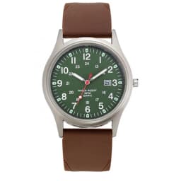Men Quartz Wristwatch Brown Leather Strap Luminous Marker Date Function 30M Waterproof Casual Business Sport Gift Clock